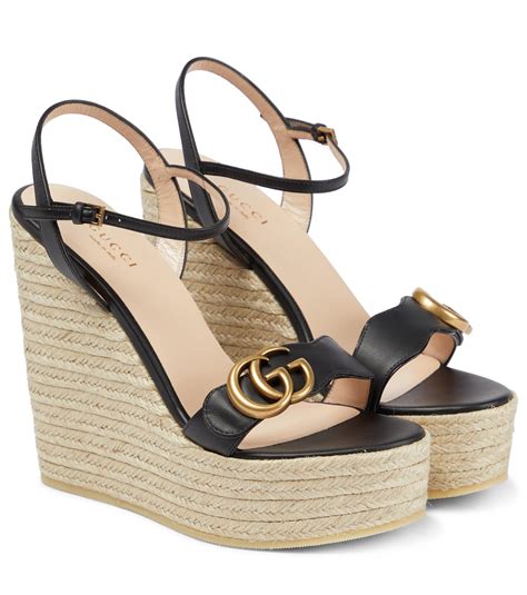 gucci slides women wedge heels|gucci espadrilles wedges.